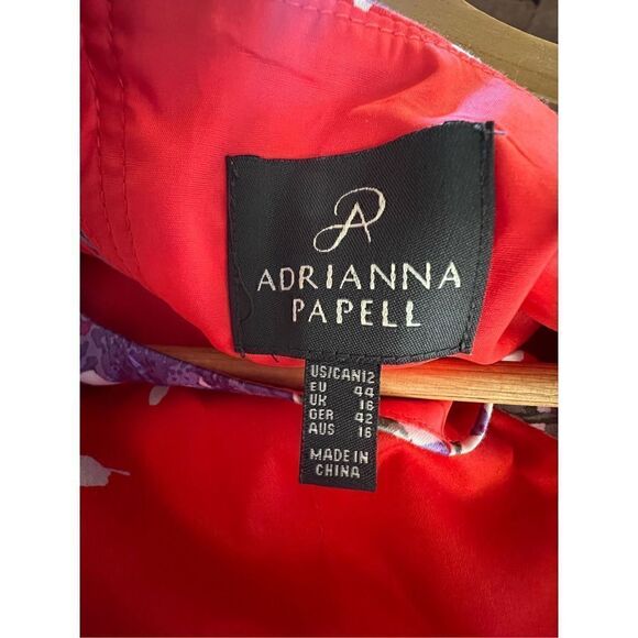 Adrianna Papell Women’s Size 12 Sheath Dress Fit and Flare Floral Print Cotton - Picture 10 of 12